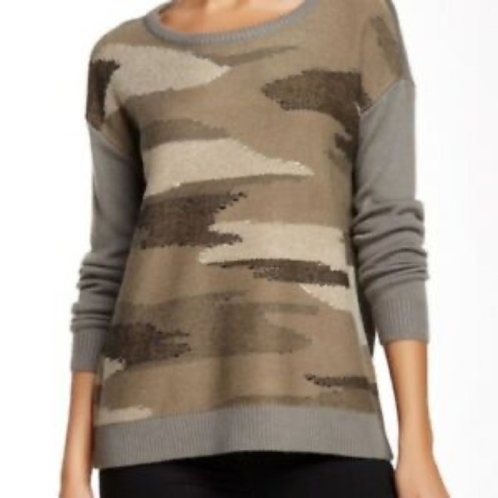 Joie Wool/Cashmere Blend Camo Sweater